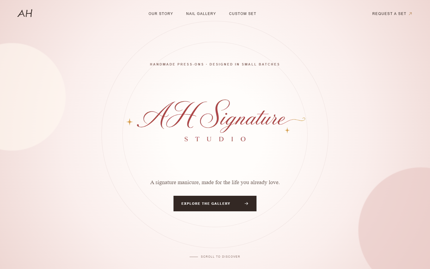 AH Signature Studio website homepage screenshot